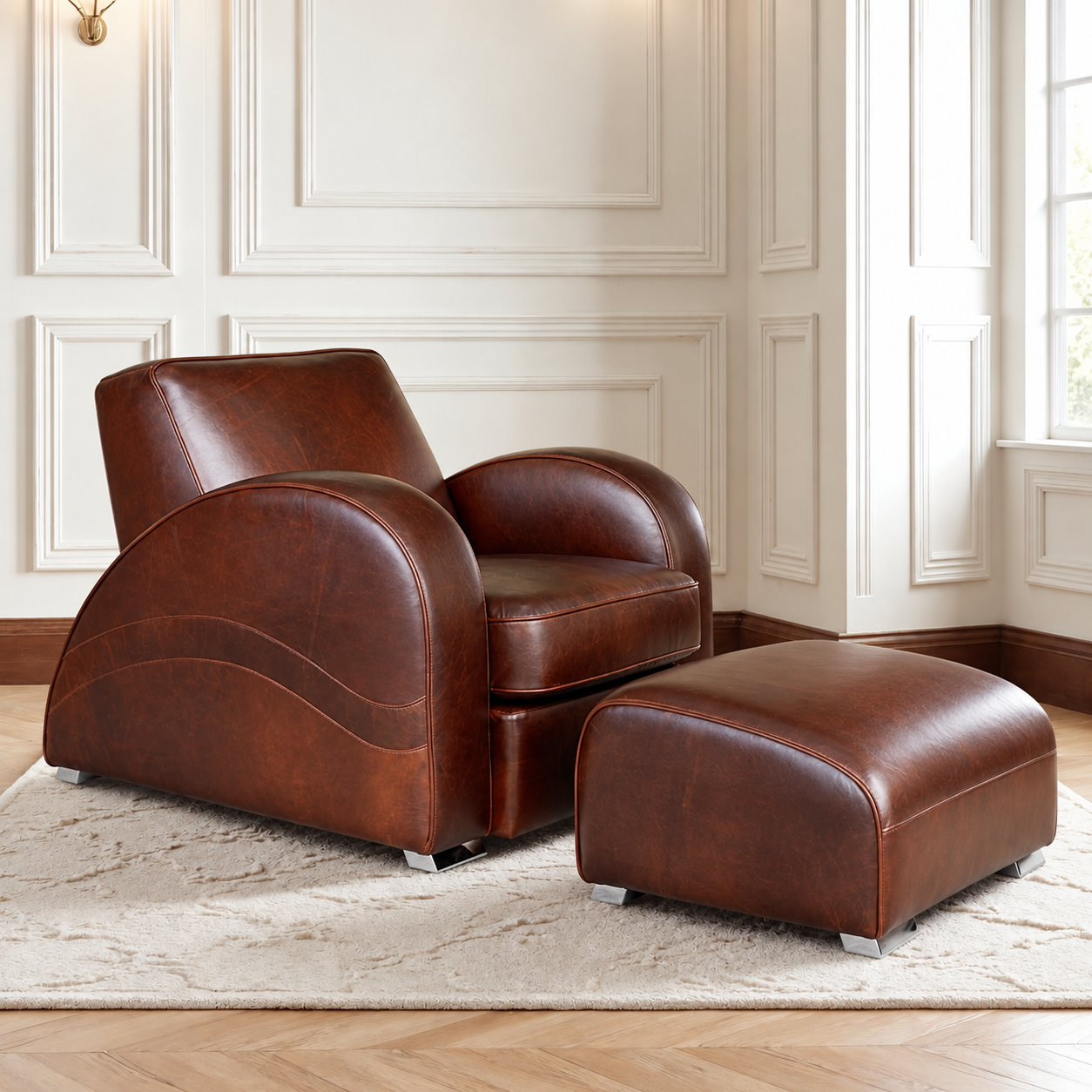 Leather accent chair